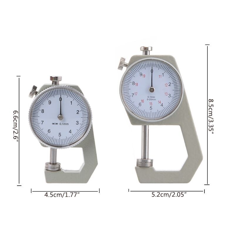 Dial Thickness Gauge 0-10MM / 0-20MM Leather Paper Thickness Meter Tester Accuracy 0.1mm U4LB