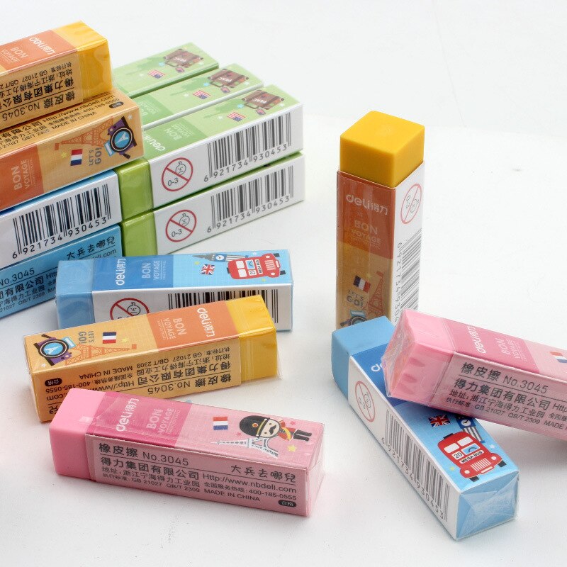 Deli Potlood Gummen Leuke Cartoon Effen Kleuren Gum Kantoorbenodigdheden Voor School Student Levert Art Gum Voor Student