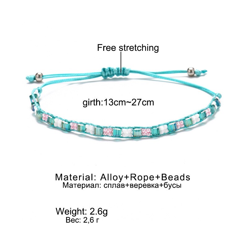 Set di braccialetti intrecciati stile bohemien retrò pop set di perle di riso gioielli intrecciati nuovi braccialetti di amicizia con corda a mano in stile etnico