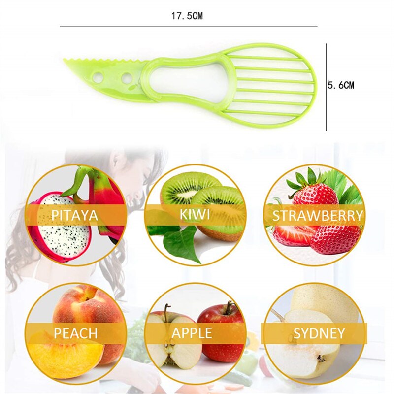 3 In 1 Avocado Slicer Shea Corer Boter Fruit Peeler Cutter Pulp Separator Plastic Mes Keuken Groente Gereedschap Keuken Gadgets