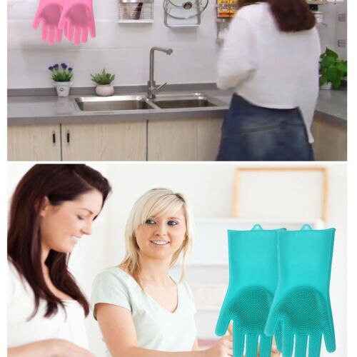 2 in 1 silikone opvaskemaskine handske 100 %  fødevaregodkendt rengøring opvaskemaskine 1 par