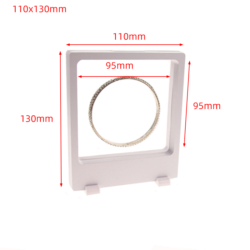 3d flutuante jóias expositor anel pingente titular proteger jóias pedra apresentação caso caixa com corrente titular para dentro: 110x130 White