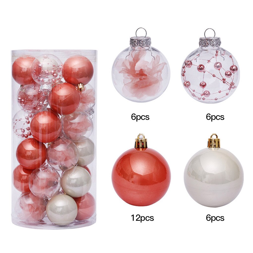 6cm 30pcs Christmas Tree Hanging Balls Home Office Mall Tree Plastic Balls Hanging Decor Ornament: NO.2