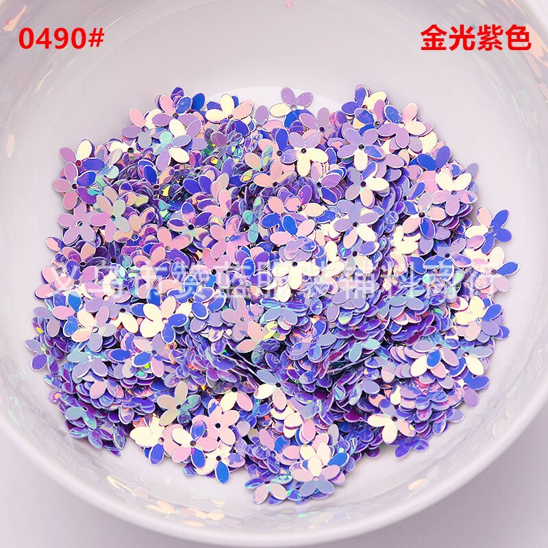 Goud Glitter Sequin Diy Handgemaakte 10Mm Drie-Dimensionale Klaver Bloem Kralen Kralen Bruiloft Schoonheid Kleding Accessoires Pailletten: 0490