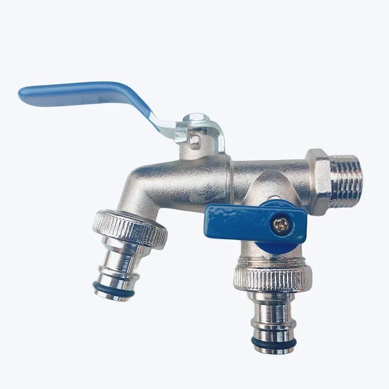 1/2'' 3/4'' Doppel Kopf Wasserhahn Wasser Splitter Stecker Kupplung Adapter Ventil Schalter Garten Schlauch Bewässerung Tap Joint