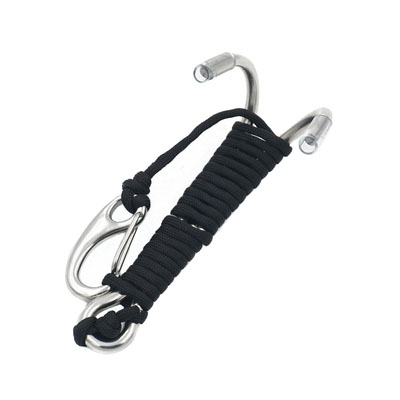 Scuba Diving Double Dual Stainless Steel Reef Drift Hook with Line and clips Hook for Current Dive Underwater: Black