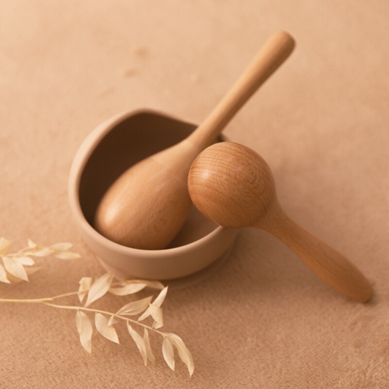 1Pc Baby Wooden Toys Sand Hammer Music Rattle Instrument Early Education Toy BPA Free Wood Rattle Intelligence Development Toy