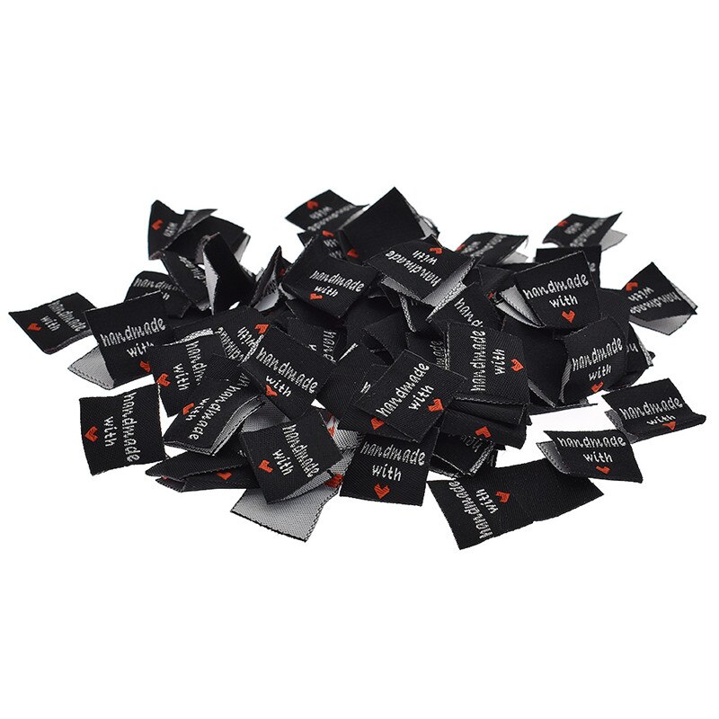 Étiquettes de vêtement faites à la main | 100 pièces, étiquettes de vêtement pour vêtements, artisanat de couture, directe, diy: Black