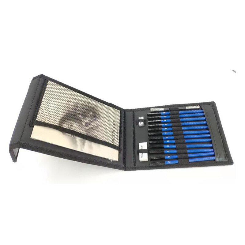 16Pcs/Set Sketch Drawing Tools Pencil Set Artist Painting Pencil Eraser Set Art Supplies