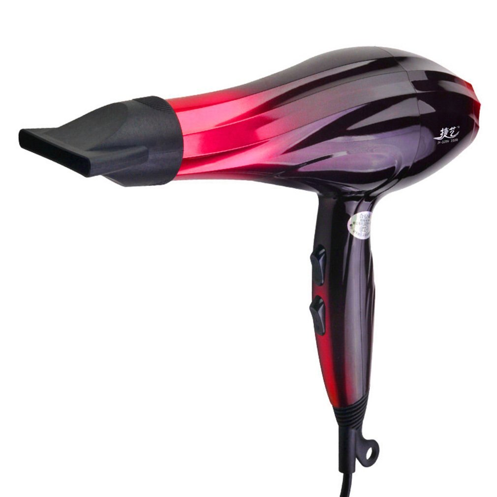 Electric Hair Dryer High Powerful Mute Hair Dryer Fast Styling Blow Dryer And Cold Adjustment Air Dryer Nozzle: Red