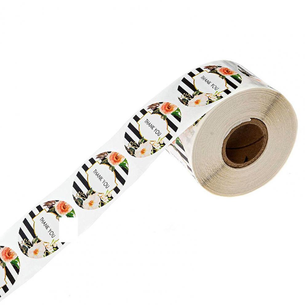 500Pcs Floral Pattern Thank You Stickers Roll Wraps Wedding Card Decals
