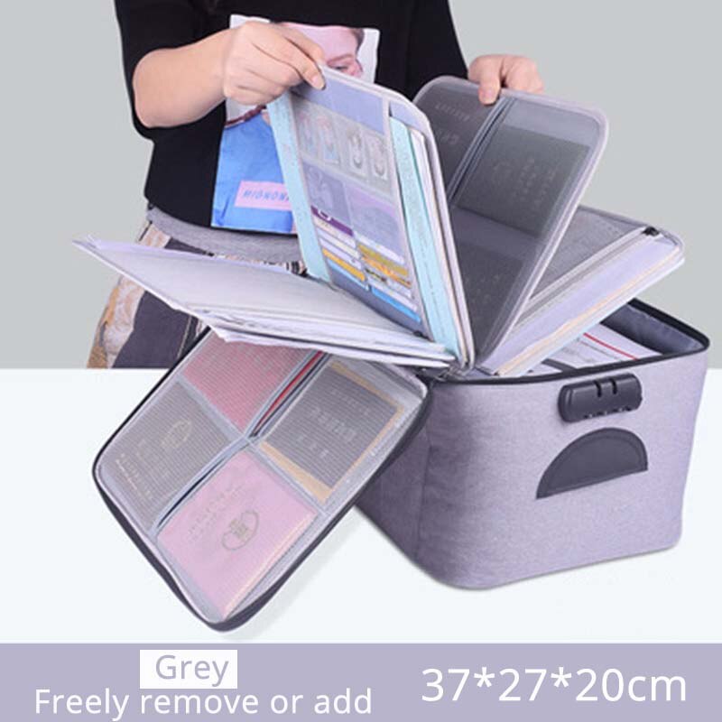 Large Capacity Document Storage Bag Box Waterproof Document Bag Organizer Papers Storage Pouch Travel File Bag: z