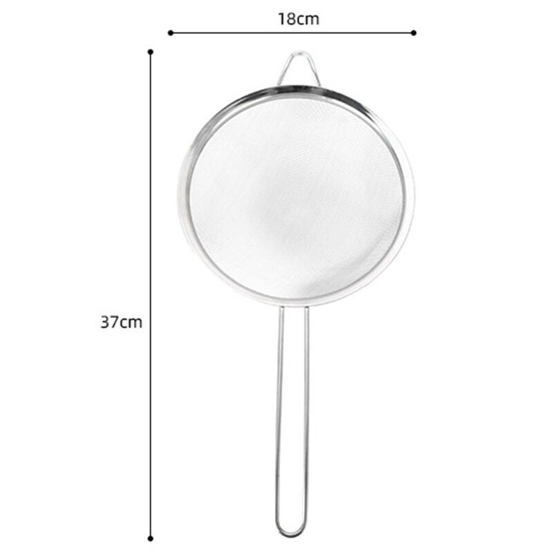 Stainless Steel Flour Colander Strainer Handheld Icing Sugar Sieve Baking Accessories Kitchen Supplies: Large