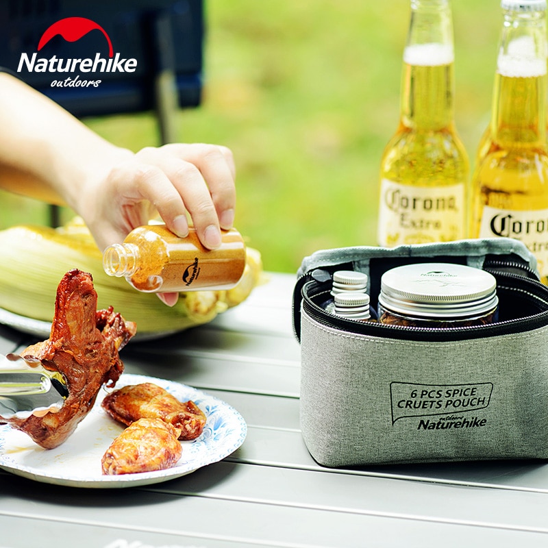 Naturehike 6 stücke draussen Camping Gewürz Flaschen Dosen Mit EINE Tasche Für BBQ Tragbare Picknick Geschirr Lagerung Container