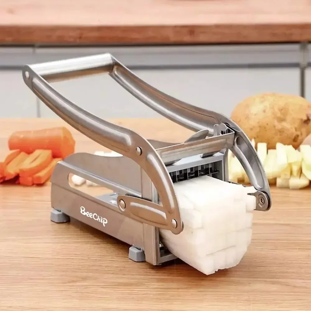 Máquina cortadora de patatas multifunción, cortador Manual de verduras de acero inoxidable, herramienta para cortar patatas, pepinos, frutas y verduras: Default Title