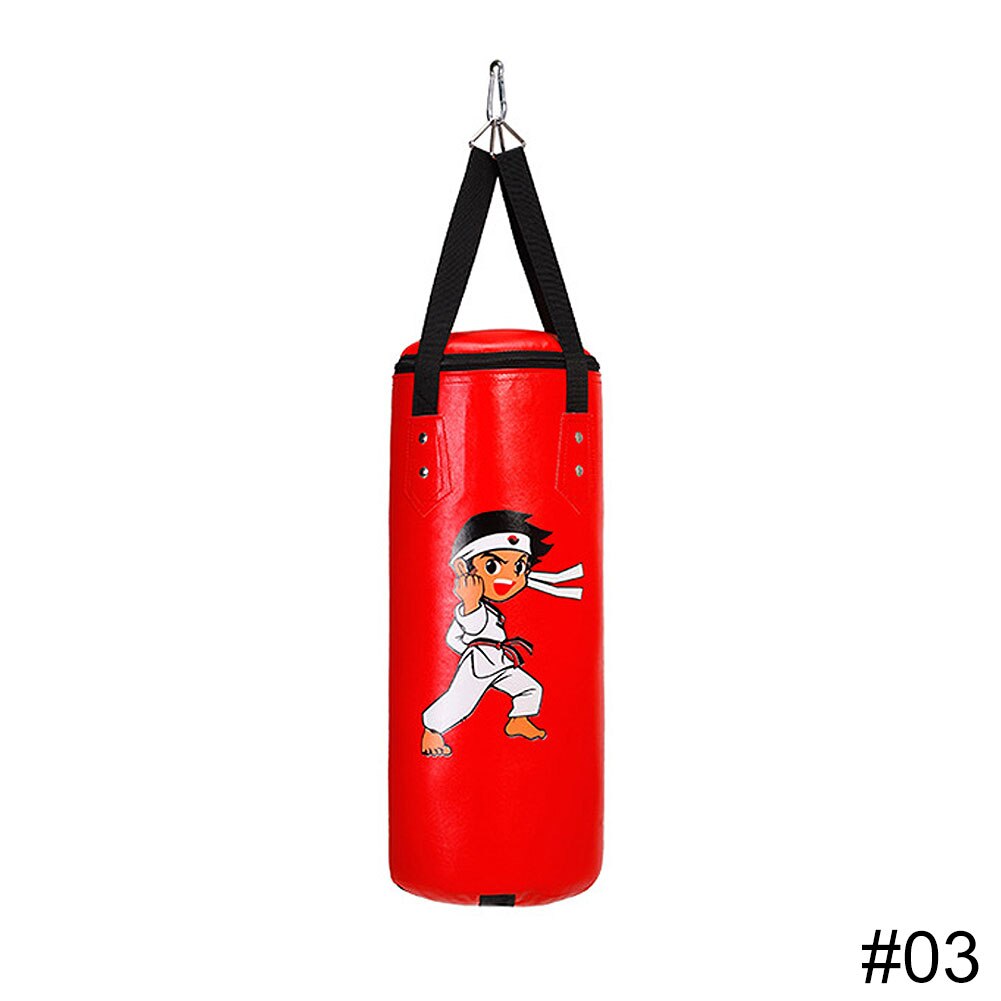 Empty Kids Boxing Sandbag Home Fitness Hook Hanging Kick Punching Bag Boxing Training Fight Karate Punch Muay Thai Sand Bag: Red