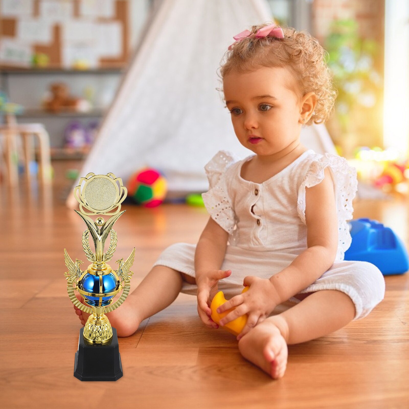 1pc Kids Competition Reward Trophy Kids Prize Cups School Rewarding Prop