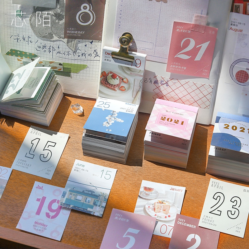Morandi hukommelse mini desktop papir kalender daglig planlægning tabel planlægger årlig dagsorden arrangør 365 dage at gøre liste bog