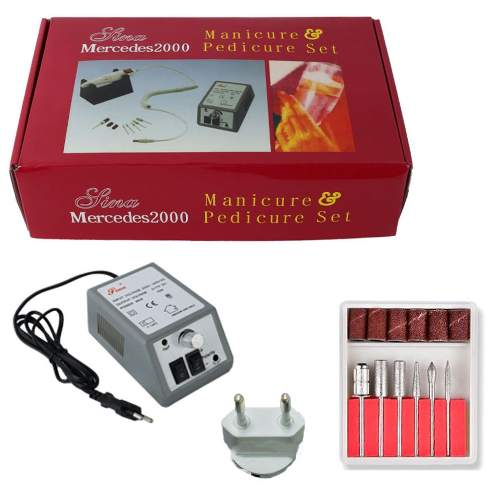 Máquina pulidora de uñas, aparato eléctrico para quitacutículas, pedicura, Mercedes 2000: grey-EU Plug-