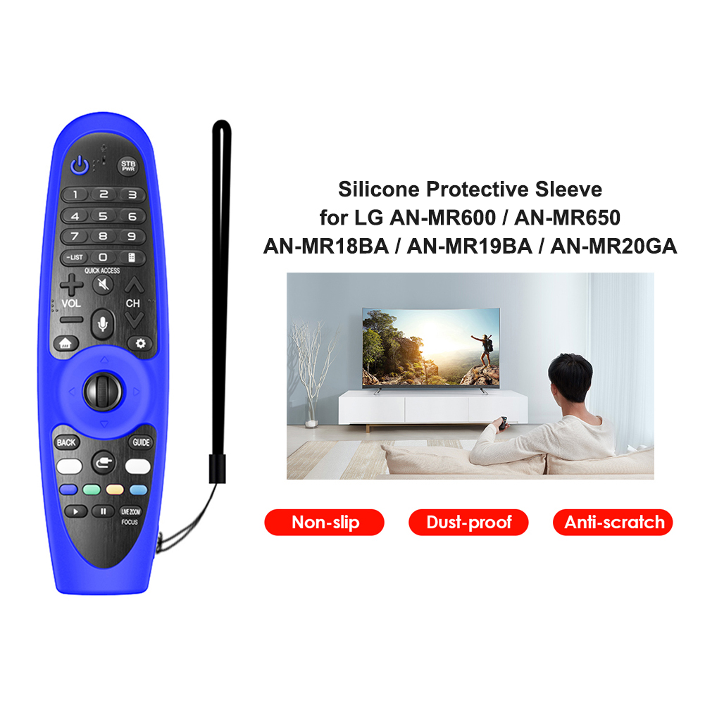 Silicone TV Remote Control Protector Cover for LG AN-MR600 AN-MR650 AN-MR18BA AN-MR19BA AN-MR20GA Protective Case with Lanyard