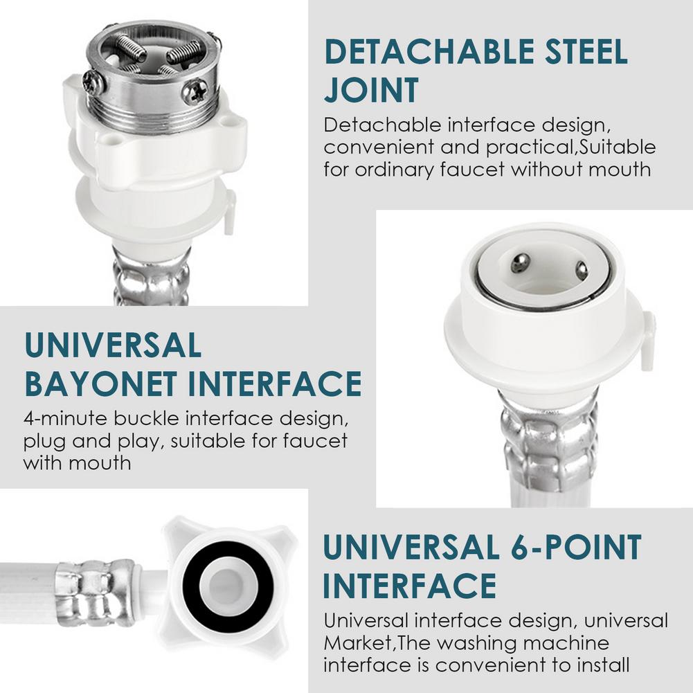 1.5/3/5M Flexible Universal Water Inlet Extension Pipe Hose For Automatic Washing Machine Faucet Bathroom Accessories