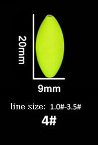 5 Packungen/viel Fluoreszierende Mini Angeln schweben Sieben-sterne schweben Oval Raum Bohne Schwimmer Karpfen Angeln zubehör B189: Größe 4 Gelb