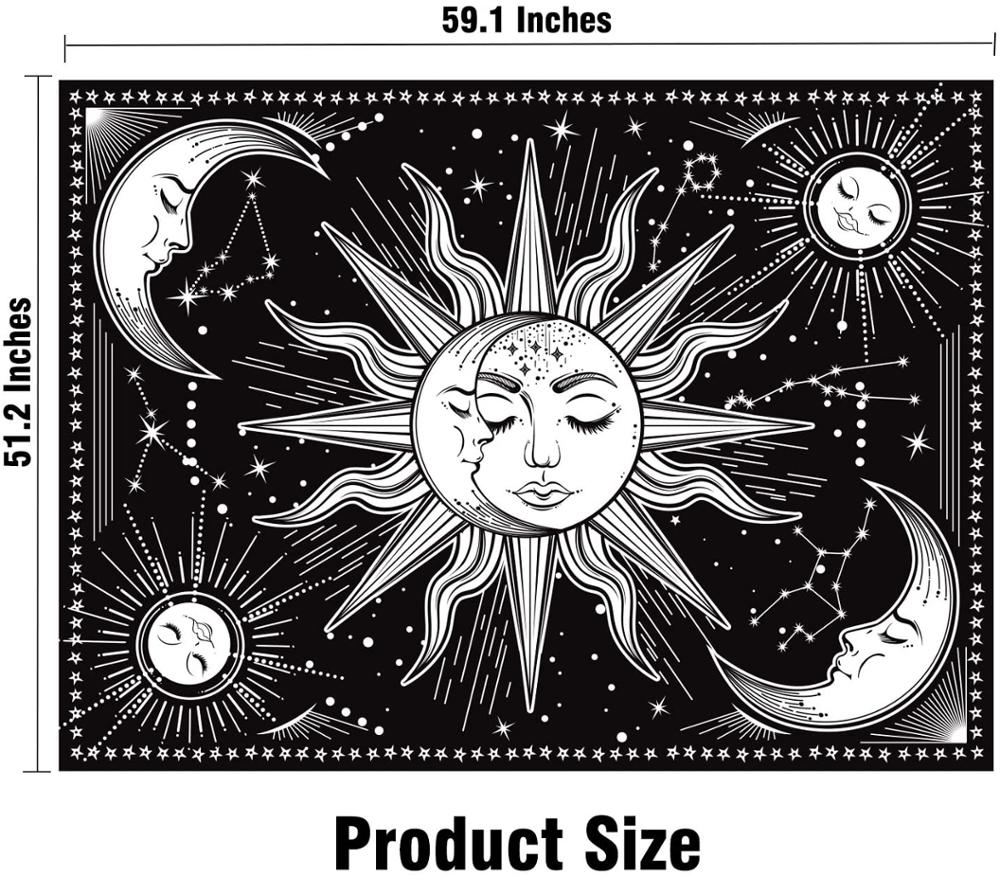 LUCKYYJ Wall Tapestry - Black Tapestry Wall Hanging as Wall Art and Home Decor for Bedroom, Living Room, Dorm Decor