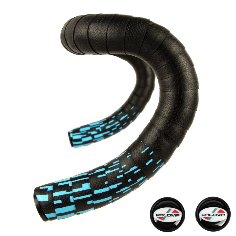 Cinta para manillar de bicicleta, volante de cubierta para bicicleta de carretera, Mango antideslizante, cinta de goma, accesorios para manillar de bicicleta, 2 uds.: Black blue