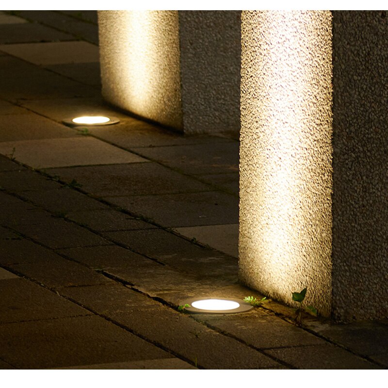 Outdoor COB LED Underground Light 6W 10W Waterproof LED Ground Light 12V 110V 220V Landscape Lighting Deck Stairs Path Garden: 80mm Warm White 10W / DC 12V