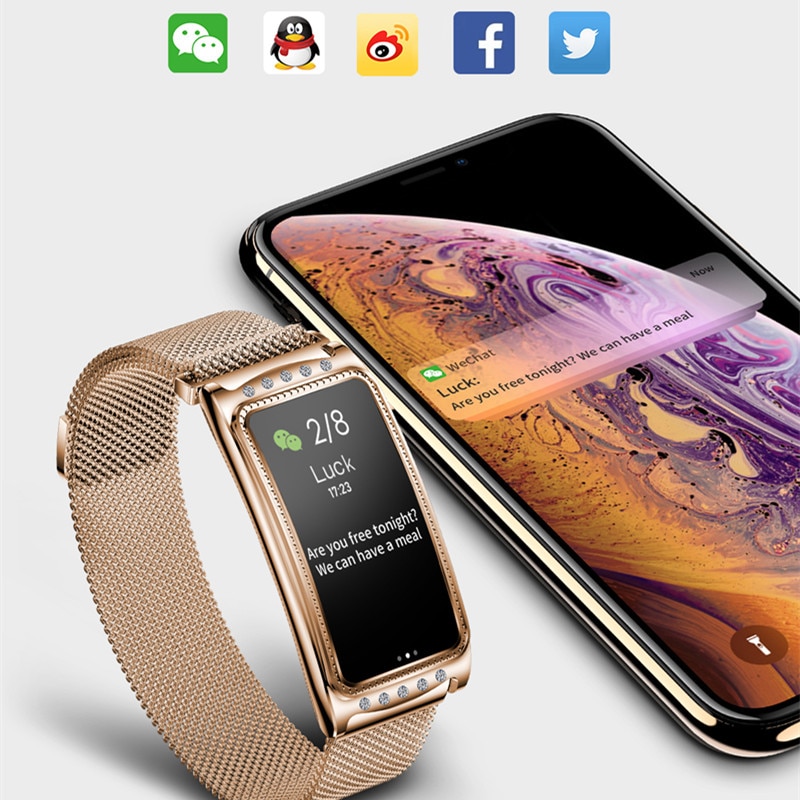 Smartwatch Damski F28 - Tętno, Ciśnienie Krwi, Tlen, Przypomnienie o Okresie, Bransoletka Fitness