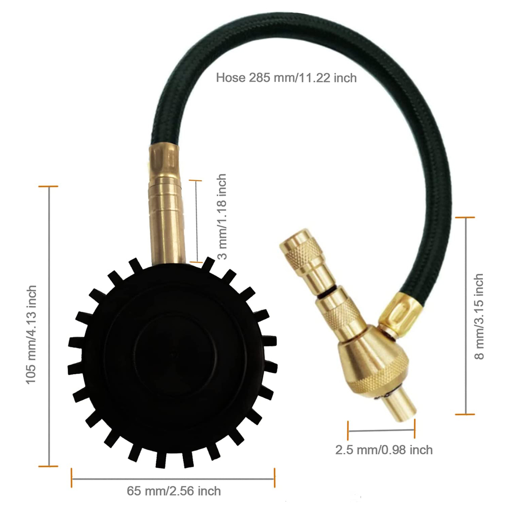 2 in 1 Professionelle Reifen Schnelle Deflator Manometer 75Psi mit Speziellen Spannfutter für 4X4 Große Offroad Reifen
