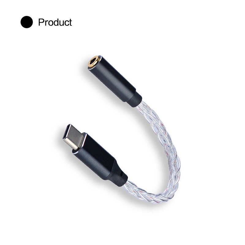 JCALLY JM20 Hohe Leistung CS43131 DAC Decoder verstärker Typ C zu 3,5mm Adapter Reinem Silber Kabel für Android Fenster macOS: Default Title