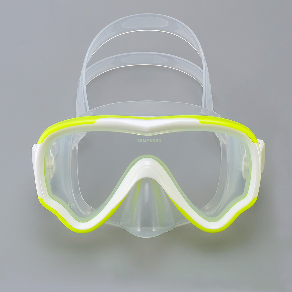 Kids Snorkel Swim Mask Child Diving Mask Anti-Fog Swimming Goggles With Nose Cover For Snorkeling Swimming Training: Light Grey