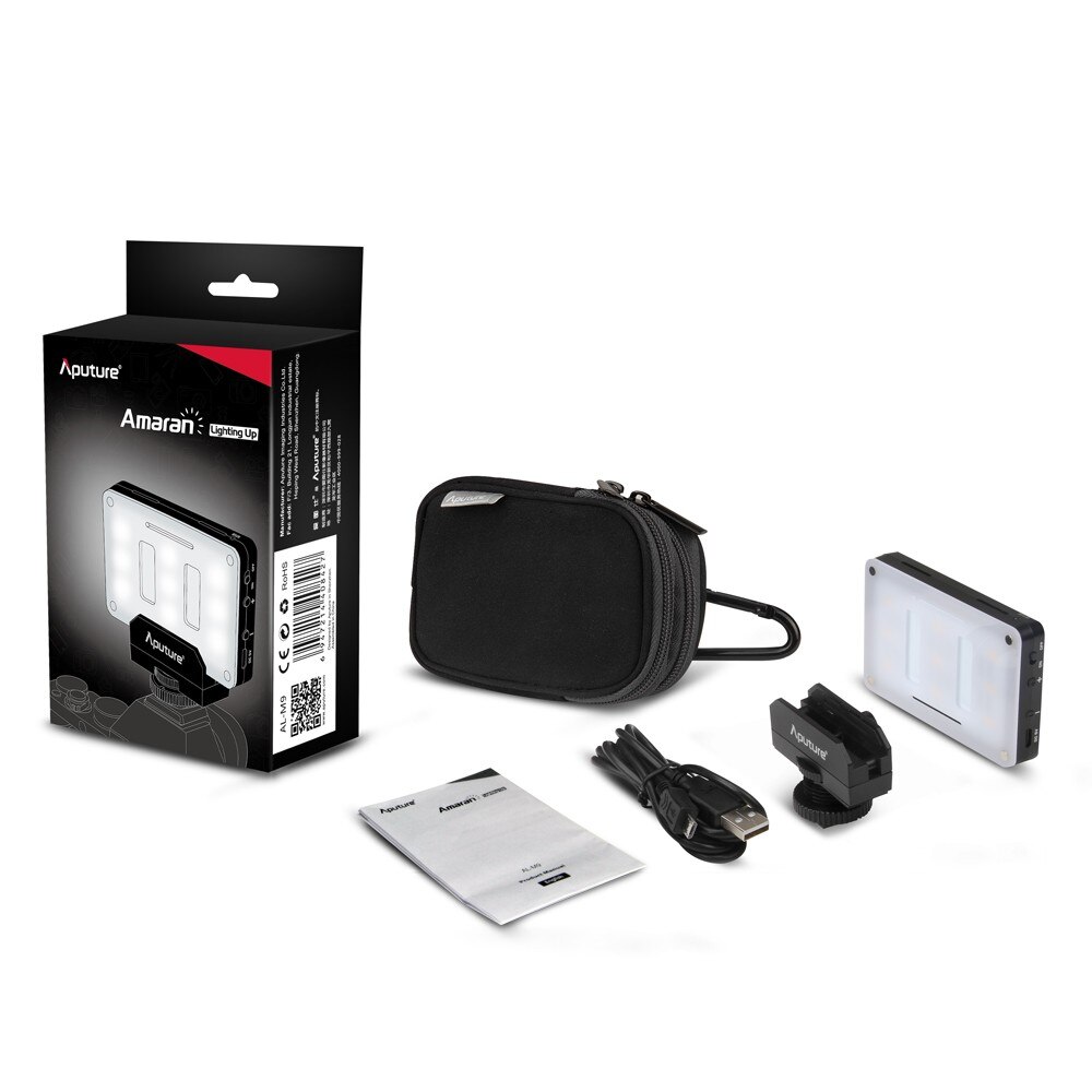 Aputure AL-M9 Verlichting Up Zakformaat Led Cri/Tlci 95 + 9 Smd Lampen 9 Stappen Dimmen 5500K voor Sony Canon Nikon Camera Etc