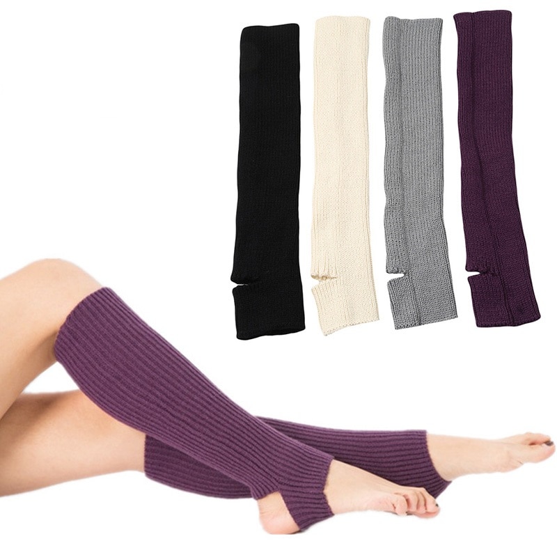 Kvinde benvarmer gym fitness dans ben ben beskytter leggings kvindelige træning holde varm lang strikning elastiske strømper