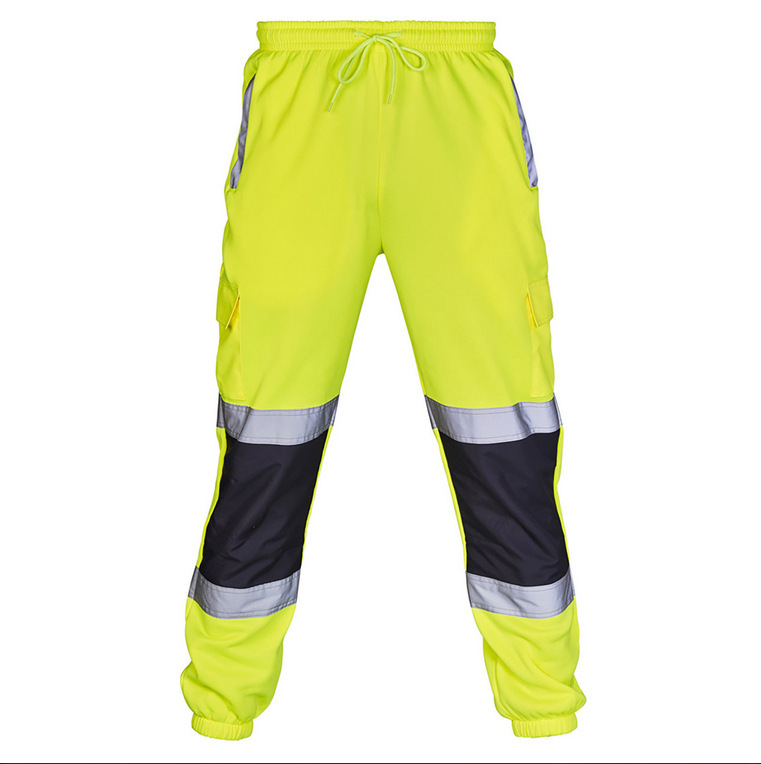 Ropa de trabajo informal de otoño para hombre, pantalones con banda en el tobillo con rayas reflectantes, novedad de 2023