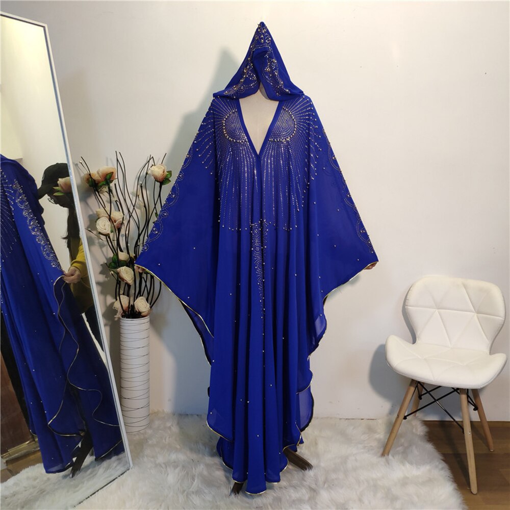 Boléro Mujer Abaya dubaï Djelaba Femme femmes perlée haussement d'épaules Cape Robe Hijab haussement d'épaules Niqab musulman Boerka islamique tunique turquie manteau: Blue coat