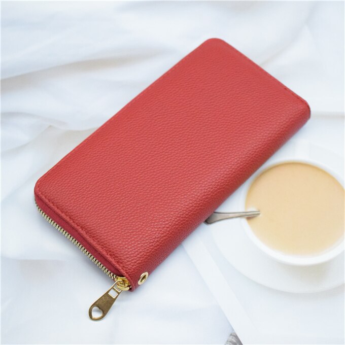 Vrouwen/Mannen Visitekaarthouder Rood/Koffie/Back Paspoort Cover Bank/Credit Card Houder Geval Met 36 Bits Lange Card Wallet: 38 bits red