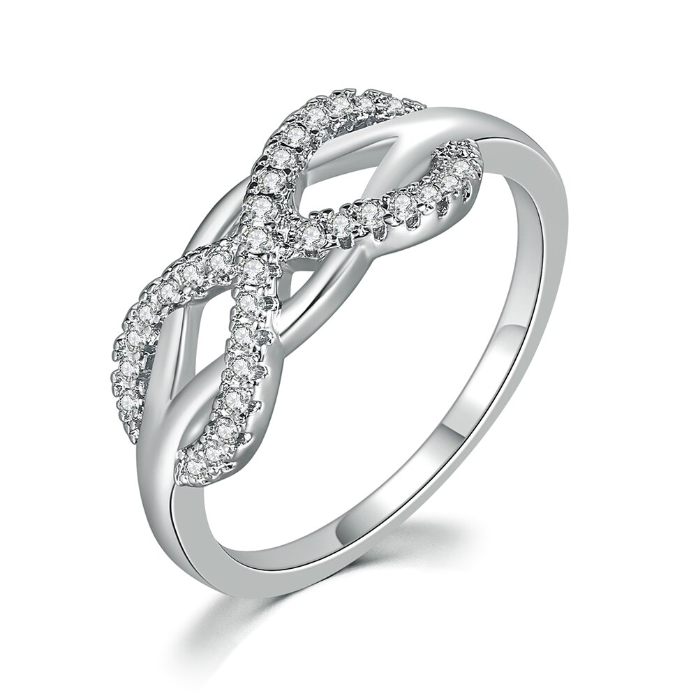ZHOUYANG Wedding Ring Voor Vrouwen Romantische Eindeloze Liefde Zirconia Hollowout 8 Rose Goud Kleur Party Mode-sieraden R836: 7 / Black