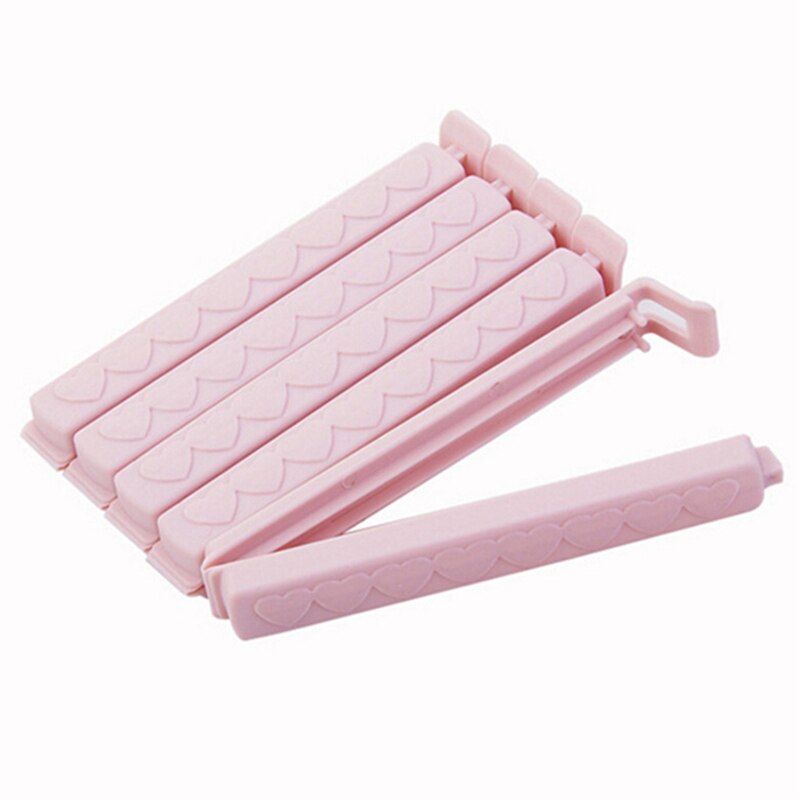 5 Stks/set Voedsel Houden Verse Zak Clips Snack Storage Seal Bag Clips Sealer Klem Keuken Tool Mini Vacuüm Afdichting Klem voedsel Clip: Pink