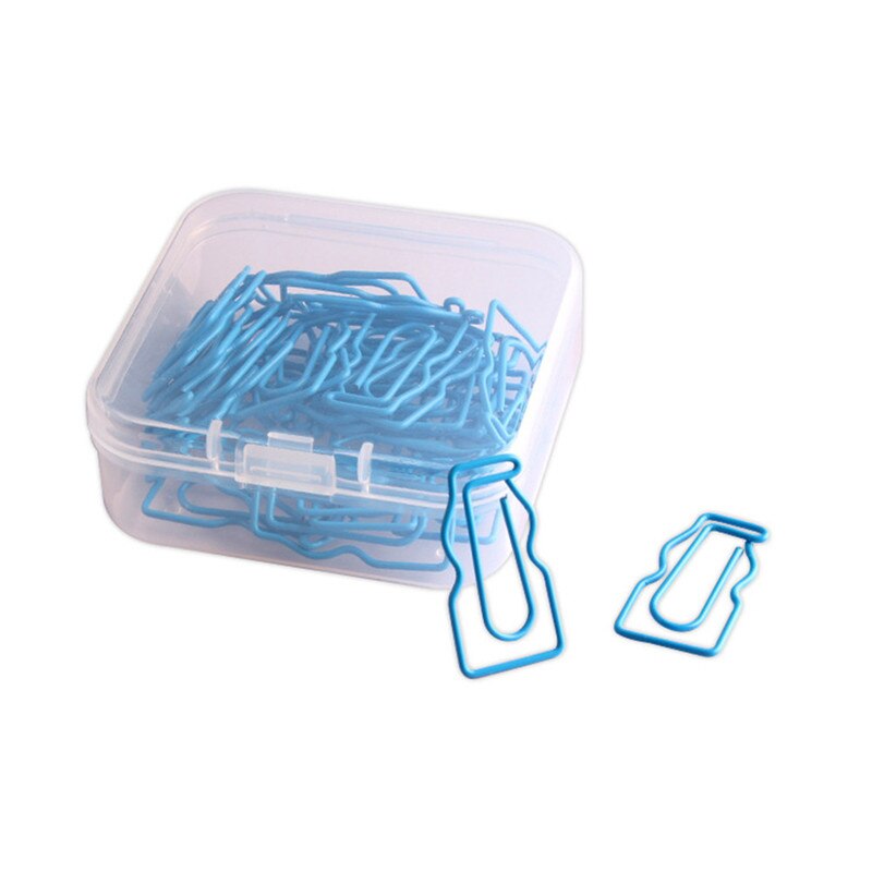 20pcs/50pcs Cute Kawaii Binding Supplies Notebook Memo Pad Filing Bookmark Binder Paperclips Office School Accessories: blue  20pcs