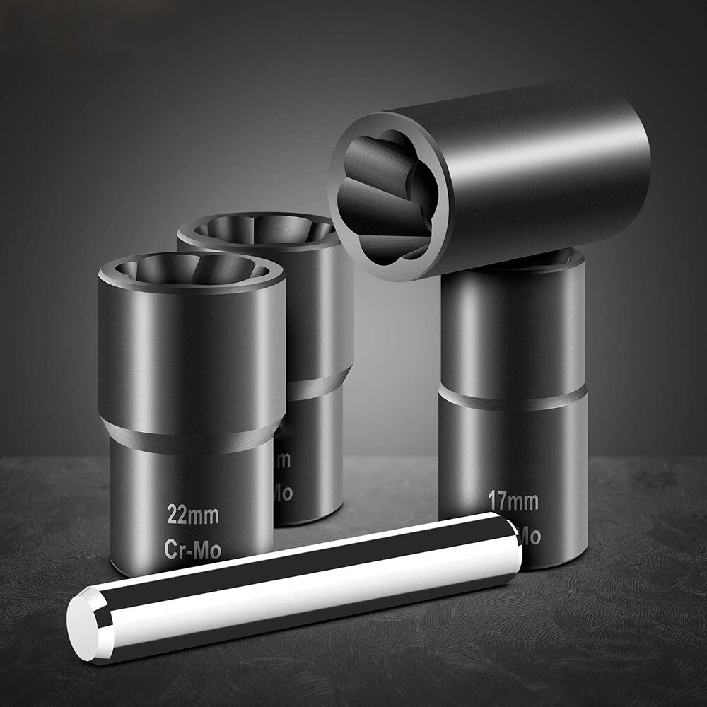 5-Piece Twist Socket Set Lug Nut Remover Extractor Tool Metric Bolt and Lug Nut Extractor Socket Tools