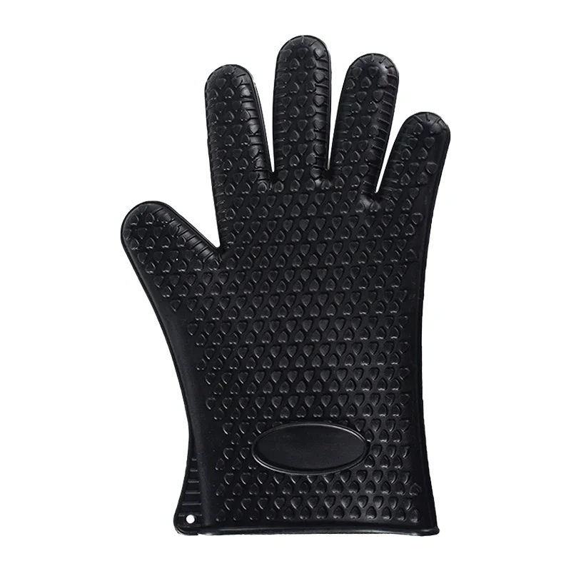 1/2Pcs Oven Mitts Baking Gloves 230 Heat Resistant Silicone Glove Kitchen Thicken Barbecue Oven Cooking Glove BBQ Grill Gloves: WHITE