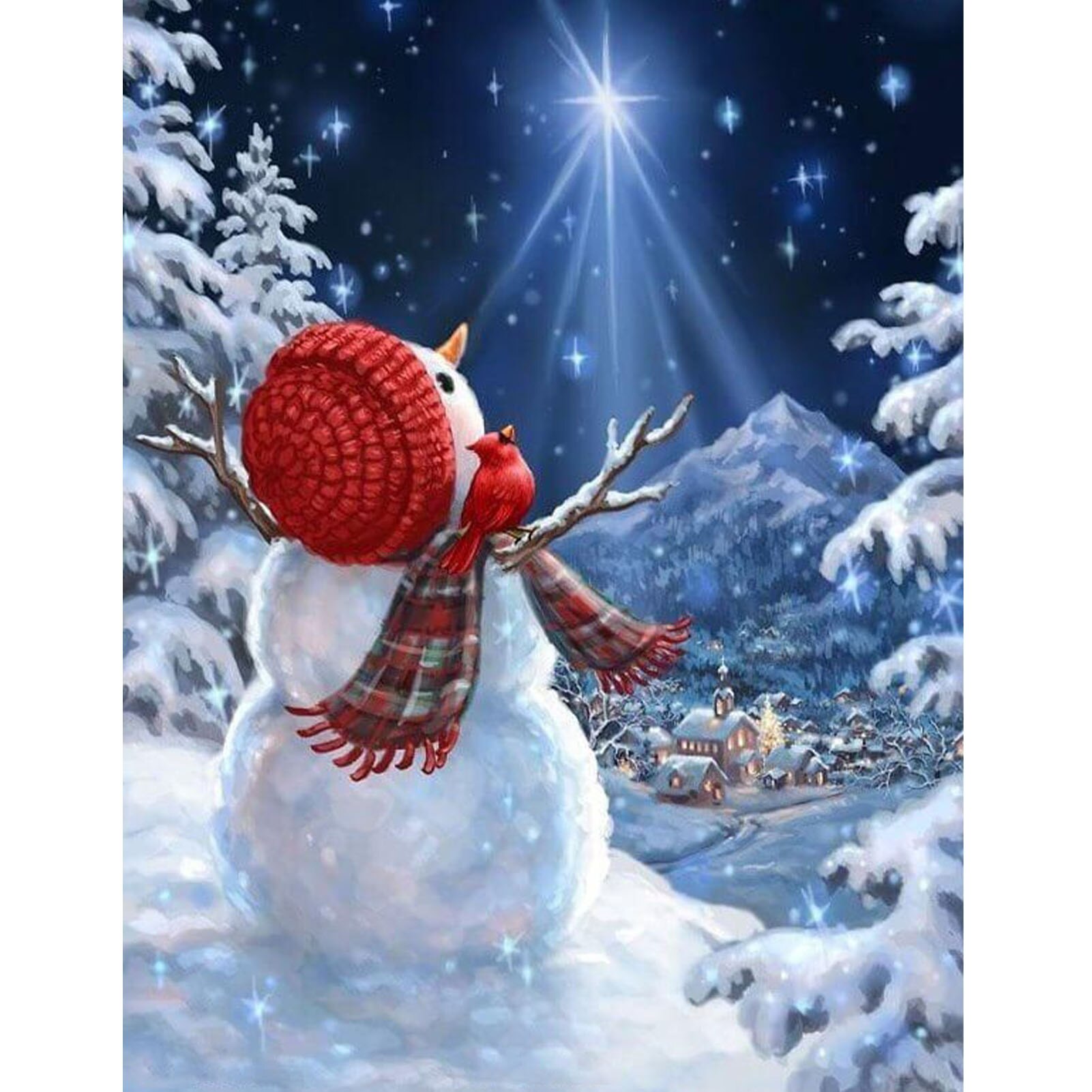 7PCS Christmas Diamond Painting Kits 5D Santa Claus Paint Full Drill Square Rhinestone Crystal Diamond Art Wall Home Decor: 19