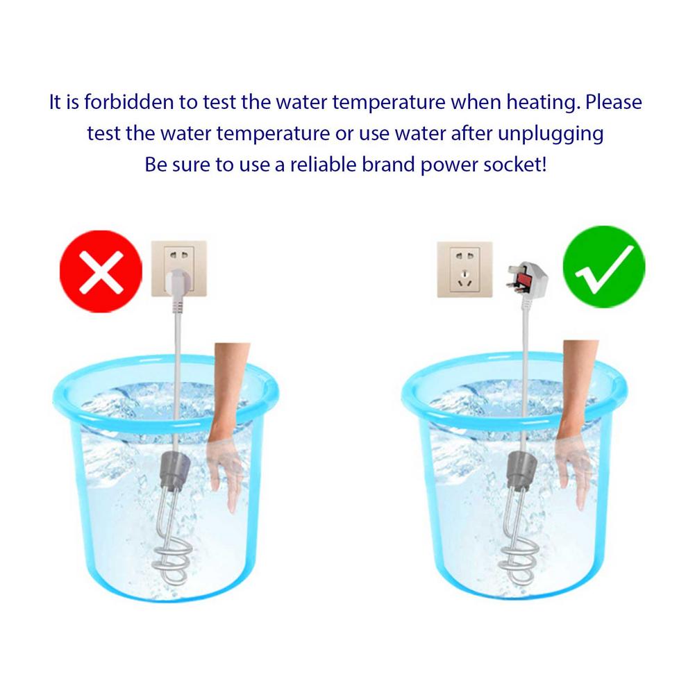 1500W 110V Swimming Pool Water Heater Portable Stainless Steel Quick Heating Electric Immersion Water Boiler