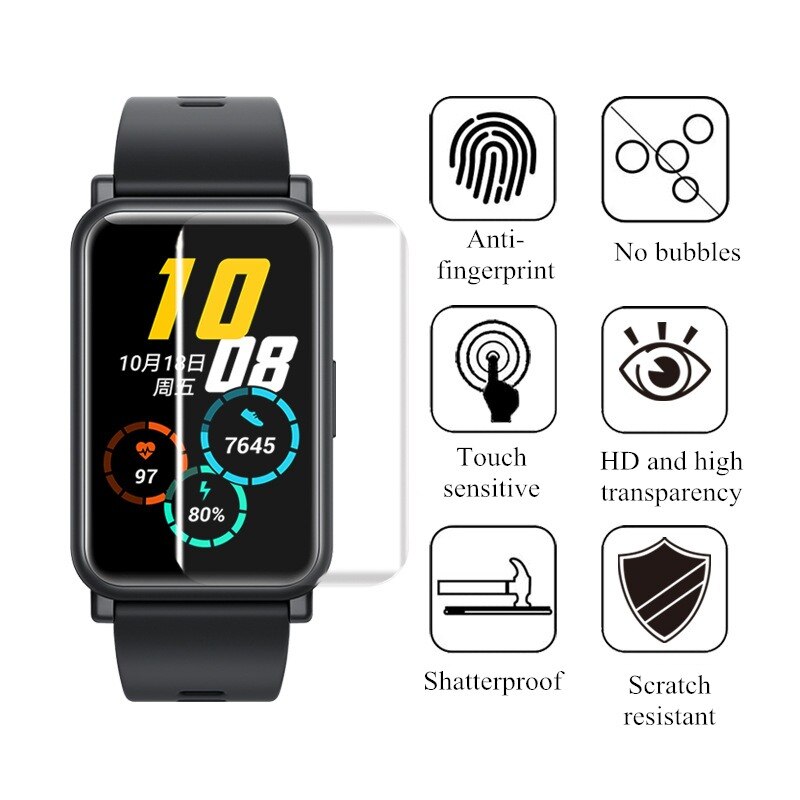 Película protectora transparente de TPU suave para Huawei Watch Fit /Honor Watch ES Smart, cubierta protectora de pantalla completa, accesorios para reloj inteligente