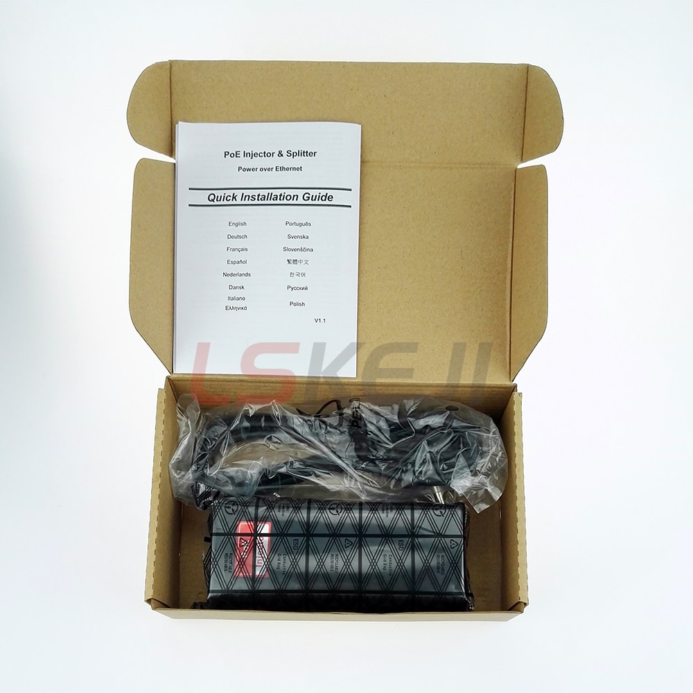 Alimentation PoE 19 W 10/100 Mbps AC100-240V, adaptateur Ethernet injecteur POE DC48V pour caméra IP