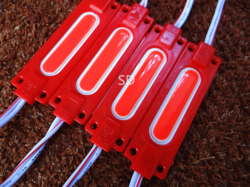 100pcs 2W Injection led COB module DC24V truck moto module lamp Waterproof led background light warm white/red/blue/Green