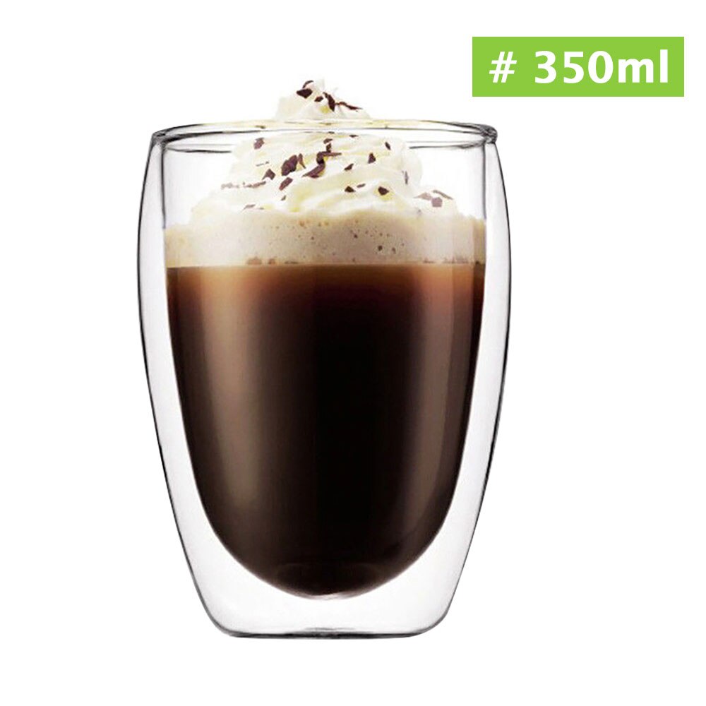 80-600ml glas kaffemuggar tekopp kök bar öl drycker klar matsal mjölk glasvaror isolerad termisk behållare kontorsmugg: 350ml