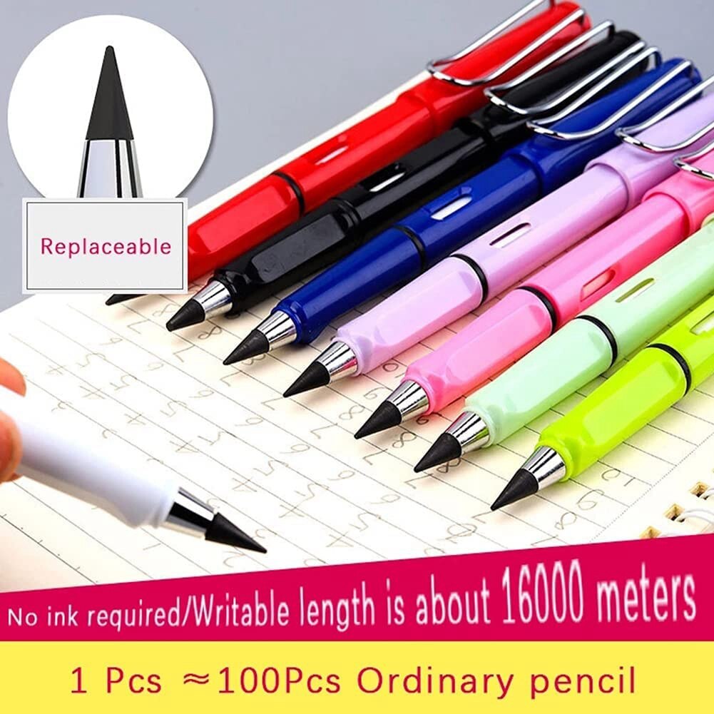 Lápiz sin tinta Eternal, tecnología de escritura ilimitada, lápiz eterno con bolígrafo de grafito reemplazable, paquete de 12 puntas de bolígrafo